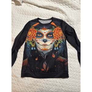 Mundefeis - DIA DE LOS MUERTOS - WOMEN'S LONG SLEEVE S SIZE PULLOVER SHIRT